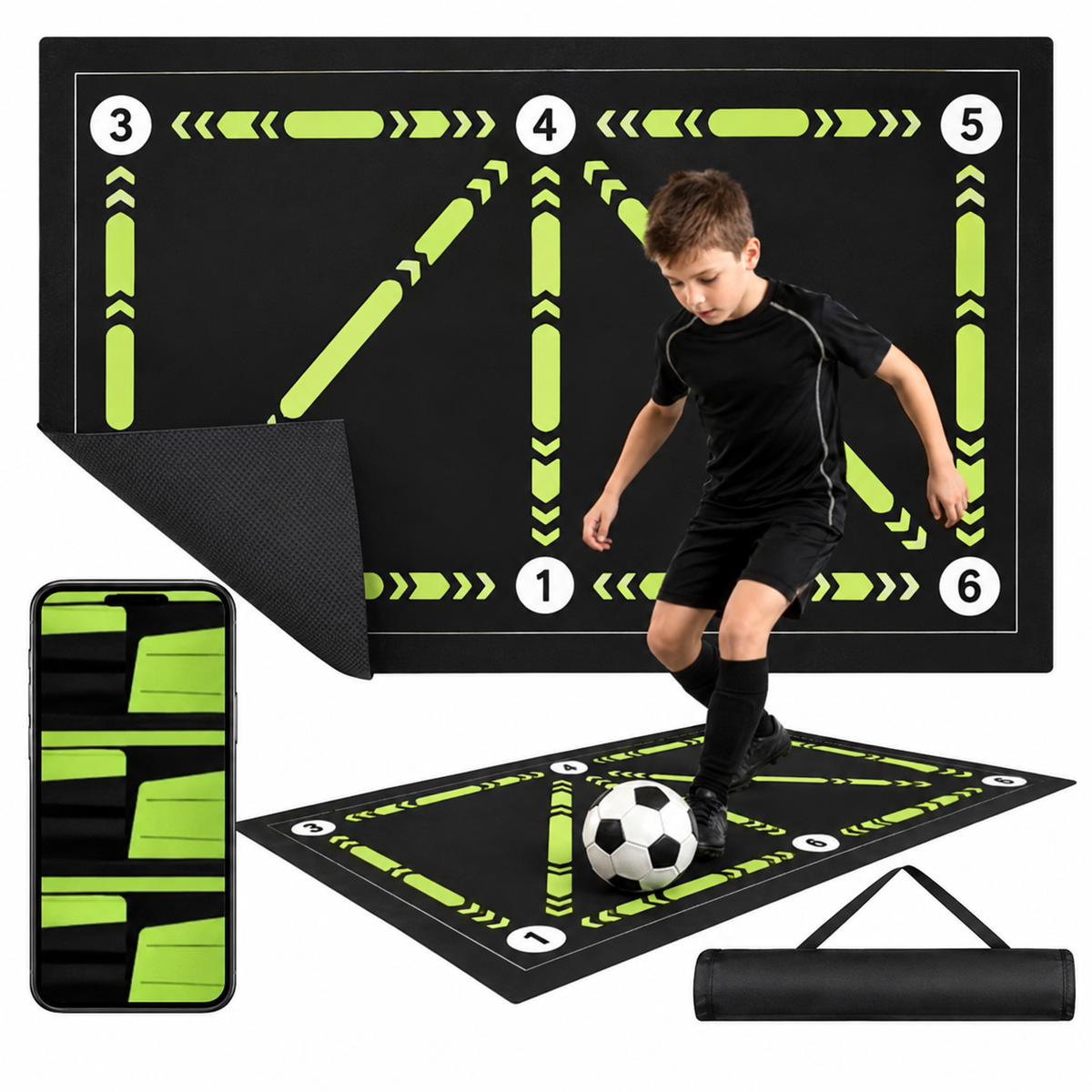 Fodbold træningsmåtte 90 x 60 cm | Boldkontrol