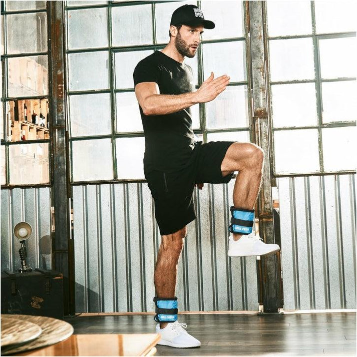 Ankel/håndledsvægte 1 kg ( 2x 0,5 kg) vægtmanchet (Blå)