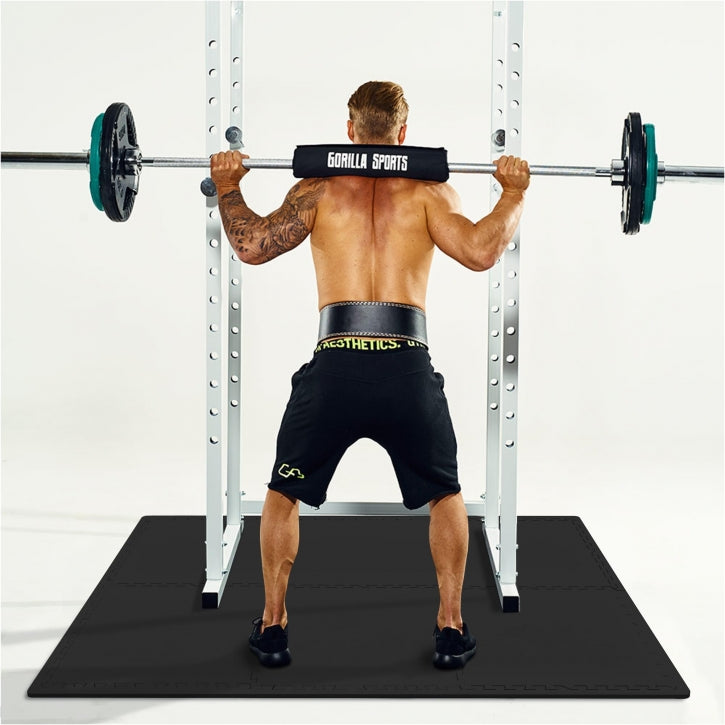 Gorilla fitnessgulv (sæt med 6 stk) Sort