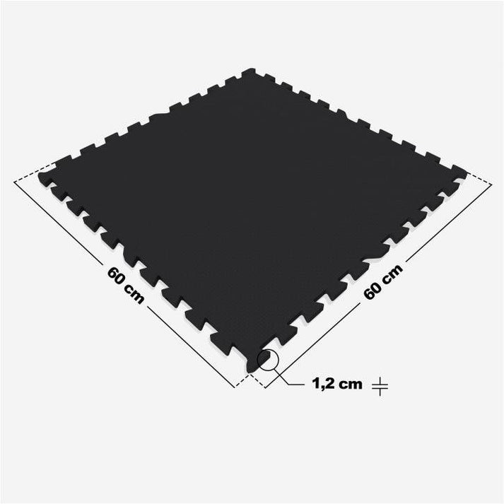 Gorilla fitnessgulv (sæt med 8 stk) sort
