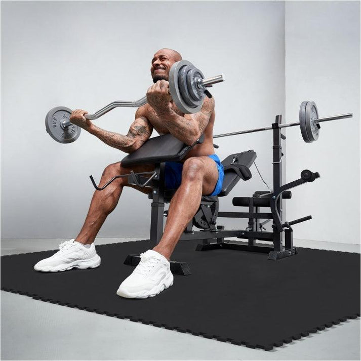 Gorilla fitnessgulv (sæt med 8 stk) sort