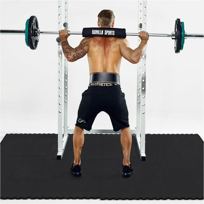 Gorilla fitnessgulv (sæt med 8 stk) sort