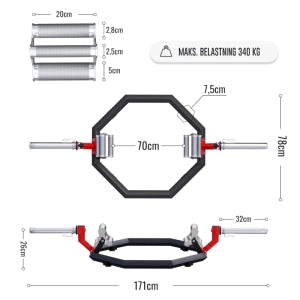 Trap Bar Ø 50 mm (med forskellige greb)