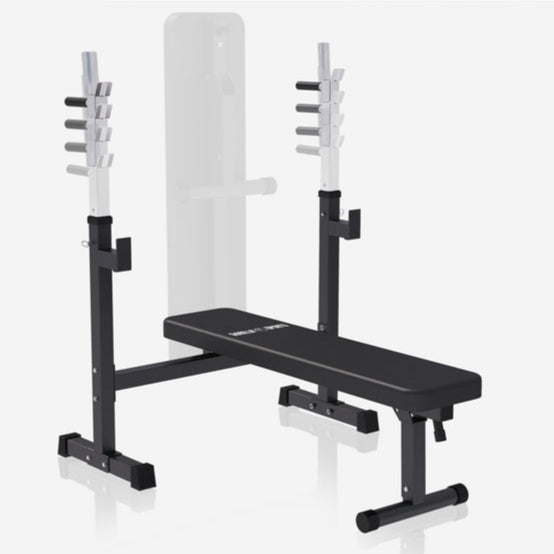 Træningsbænk med stativ (sort)