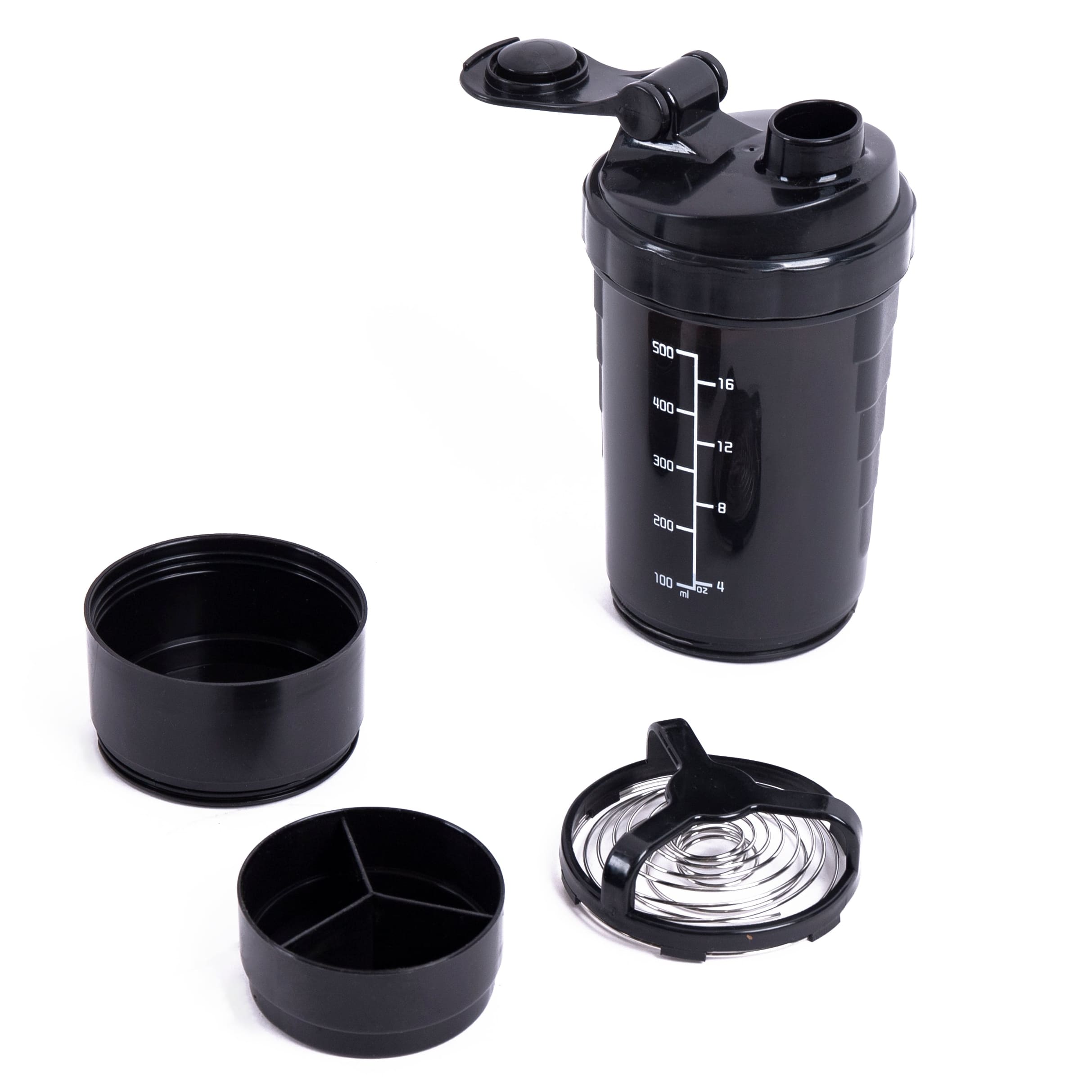 Shaker til proteinpulver (Nordic strength) - Sort 600 ml.