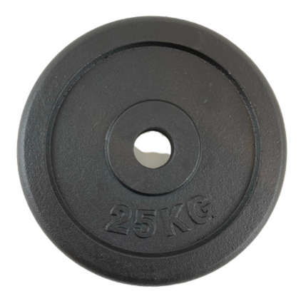 Vægtskive sort metal (50 mm) - 25 kg (Restsalg)