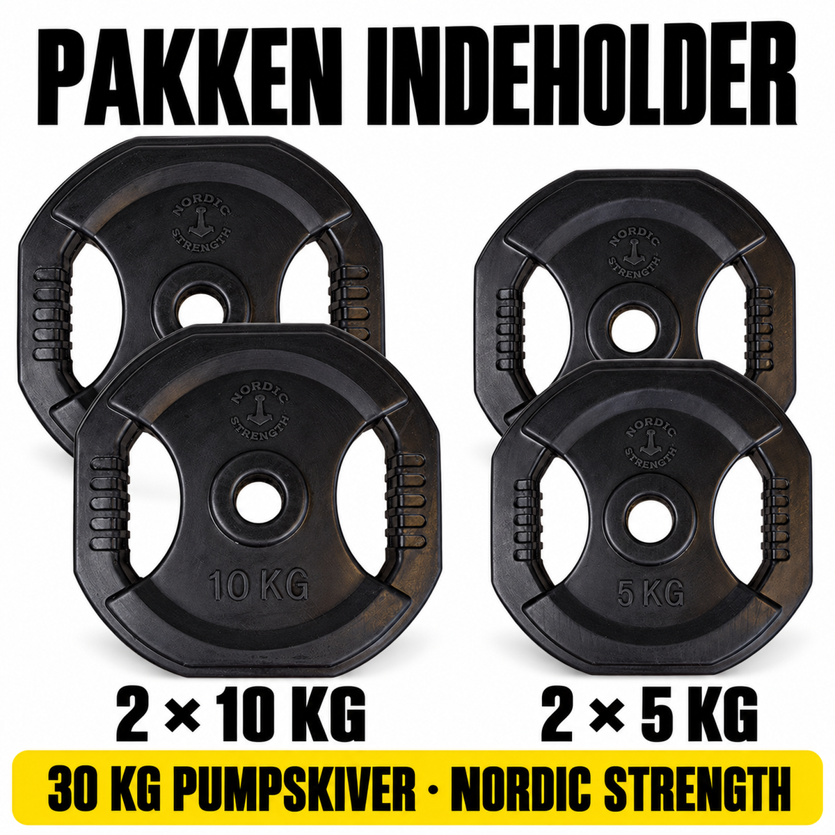 Sort pump-skivesæt 30 kg | Nordic Strength