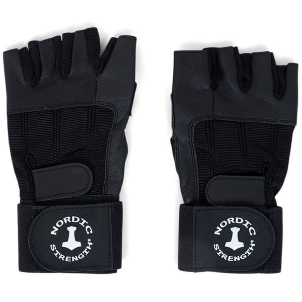 Træningshandsker med dobbelt luk i sort fra Nordic Strength