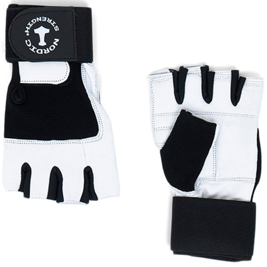 Træningshandsker med dobbelt luk i sort/hvid fra Nordic Strength