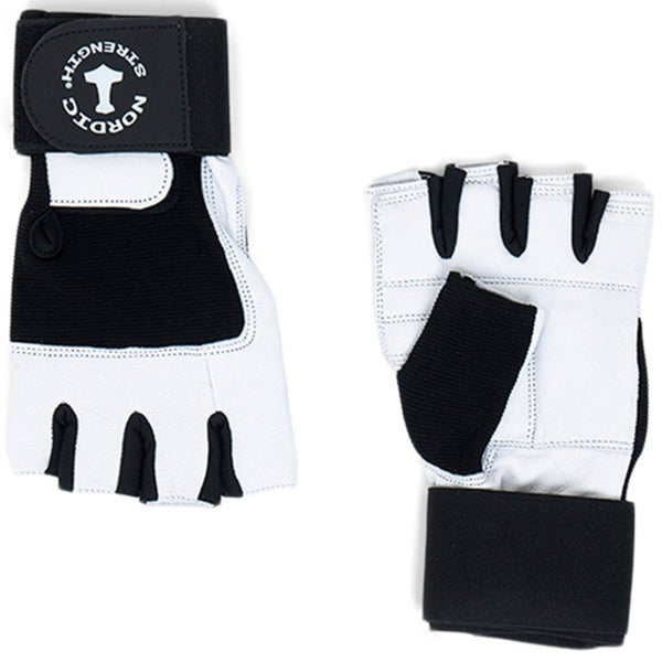 Træningshandsker med dobbelt luk i sort/hvid fra Nordic Strength