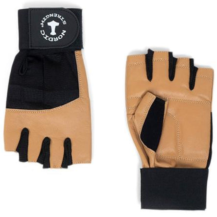 Træningshandsker m. støtte og åndbar håndryg (brun)