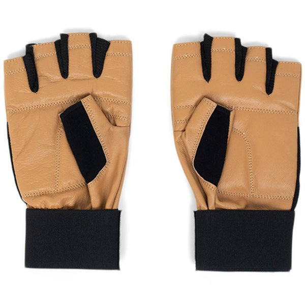 Træningshandsker m. støtte og åndbar håndryg (brun)
