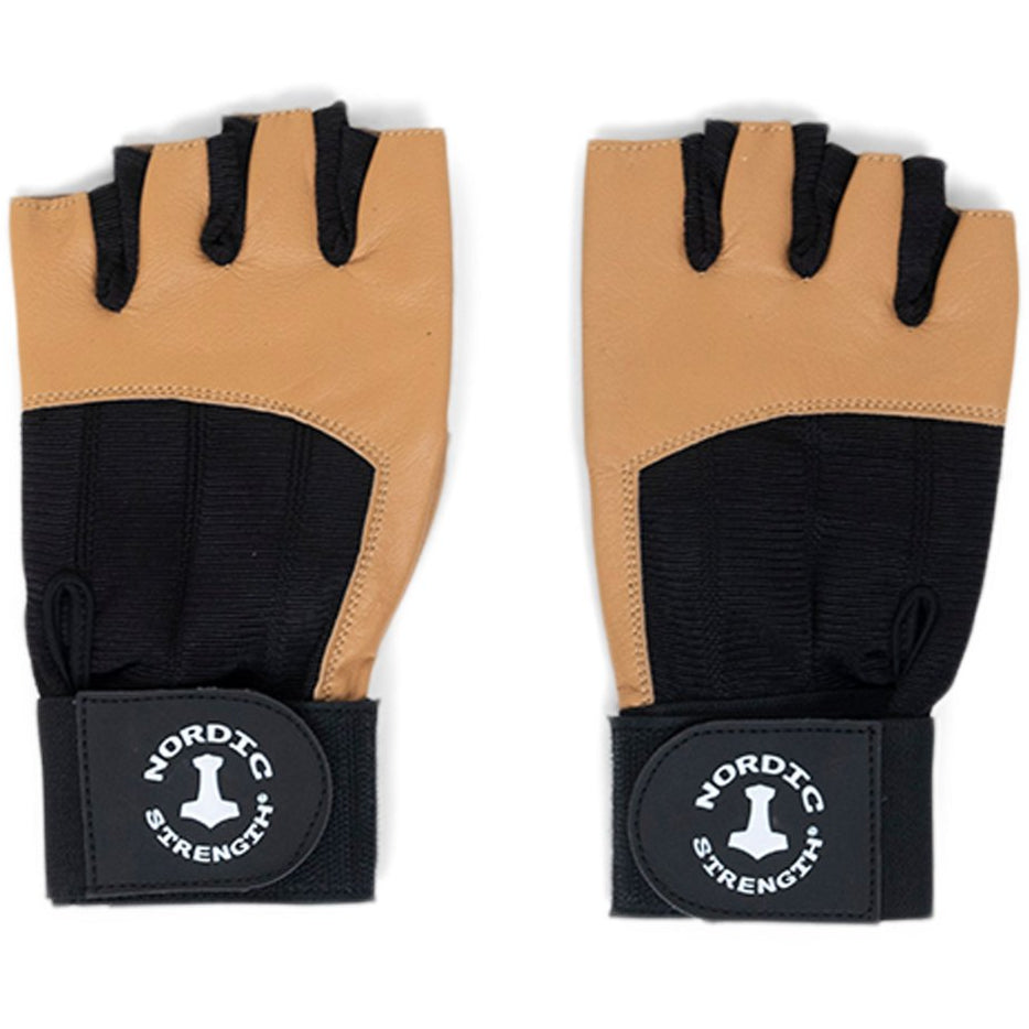 Træningshandsker m. støtte og åndbar håndryg (brun)