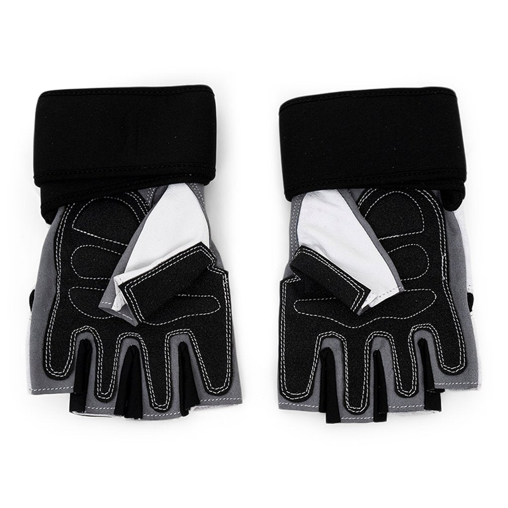 Træningshandsker med håndledsstøtte i sort/hvid fra Nordic Strength
