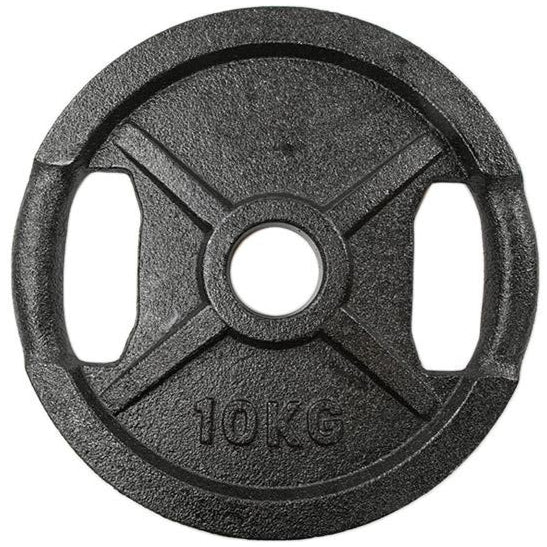 Vægtskive sort metal med greb (50 mm) - 10 kg