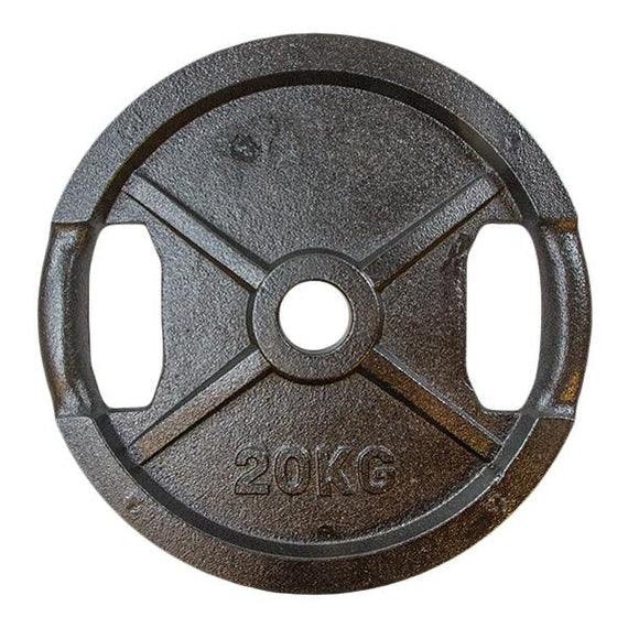 Vægtskive sort metal med greb (50 mm) - 20 kg