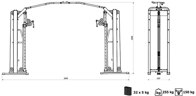 Professionelt Fitnesscenter Kabeltårn (Skaffevare)