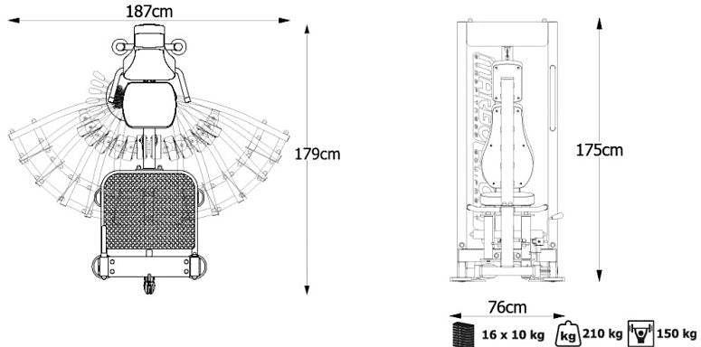 2 i 1 adductor og abductor maskine (Skaffevare)