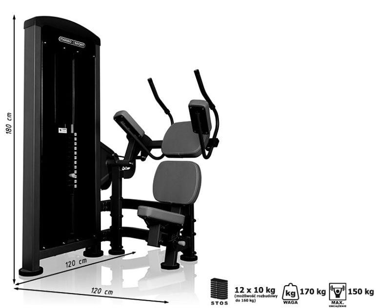 Mavetræner maskine til fitnesscenter (Skaffevare)