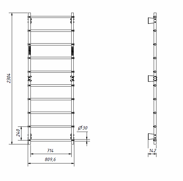 Fitness ribbe i stål