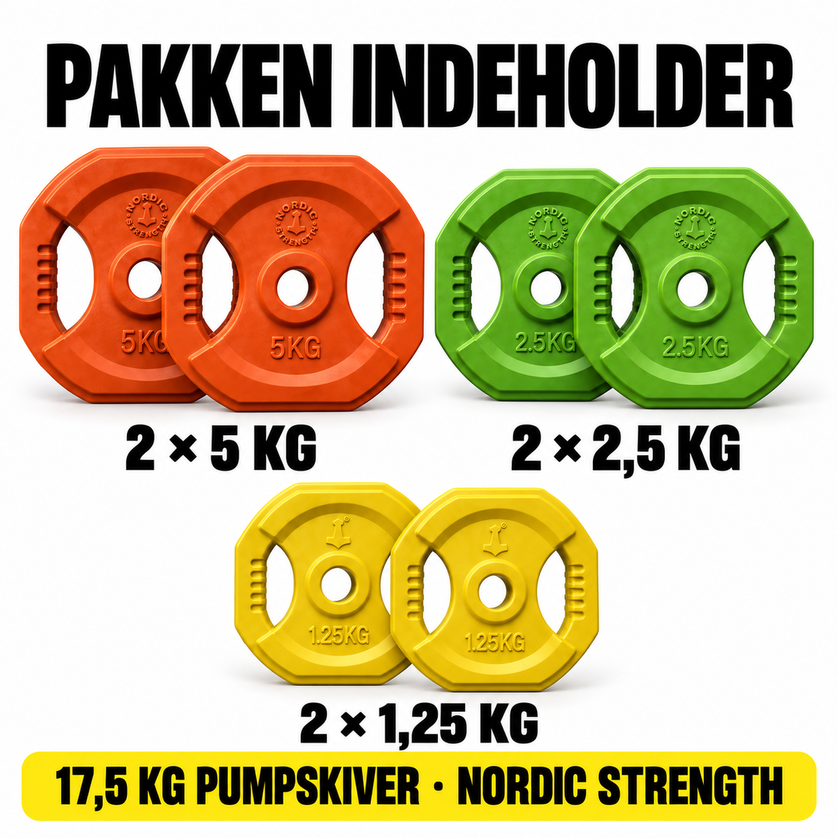 Pump-skivesæt 17,5 kg | Nordic Strength