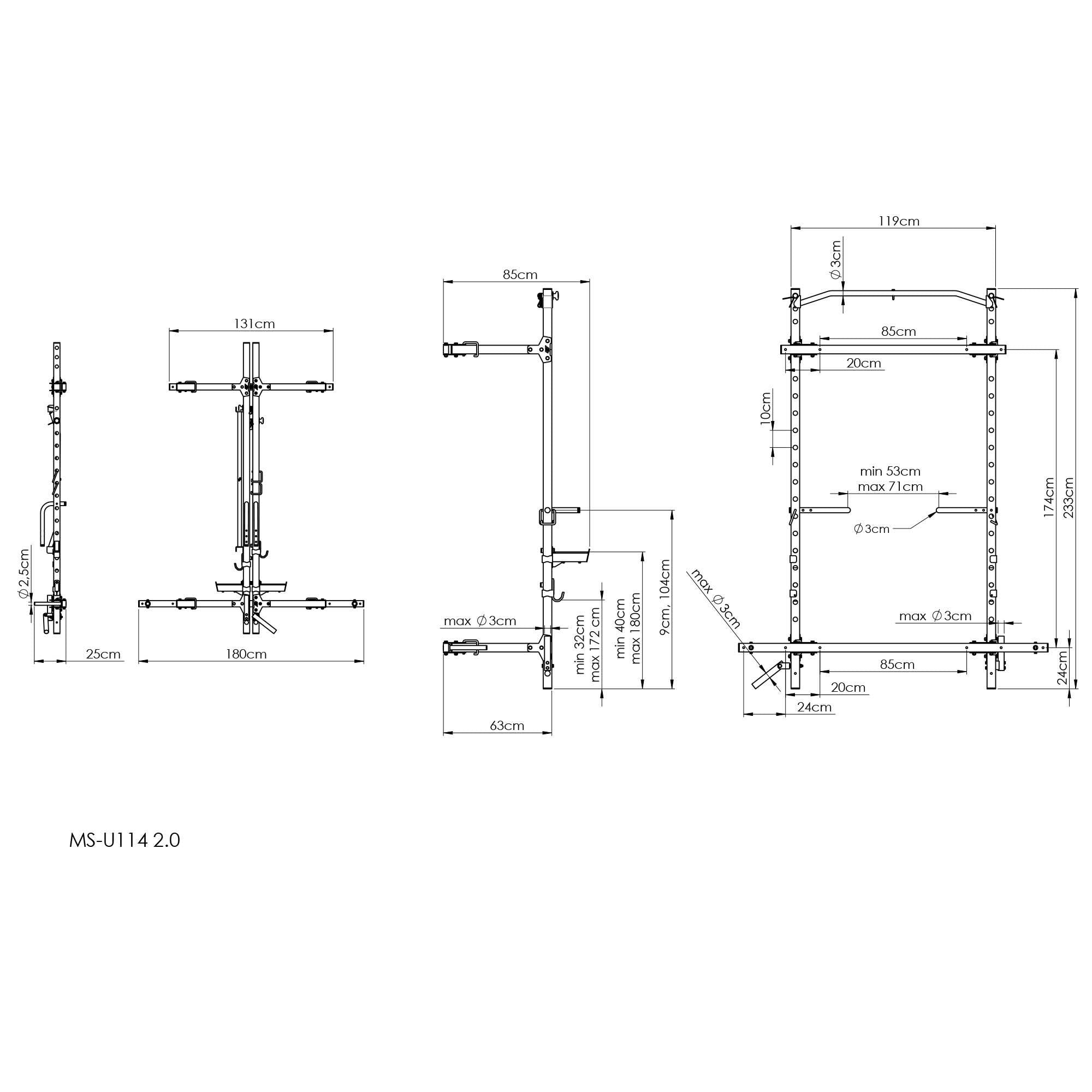 Semi-pro Sammenklappelig Power Rack