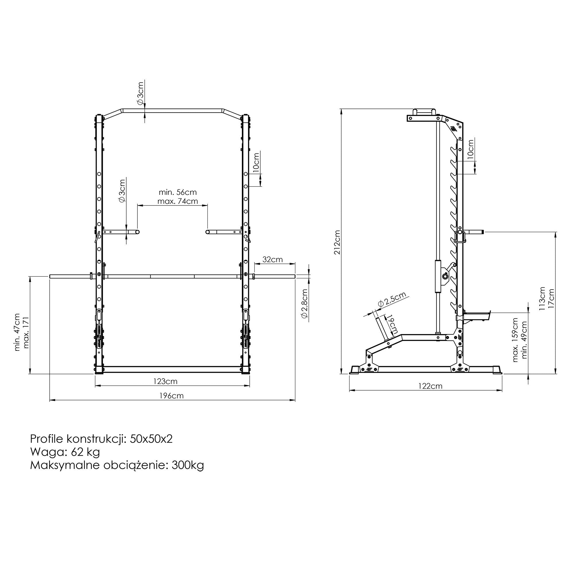 Semi Pro Smith Squat / Bænkpres stativ