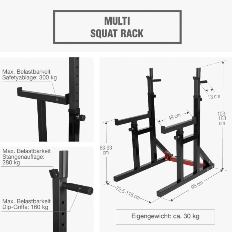 Justerbar Multi Squat Rack