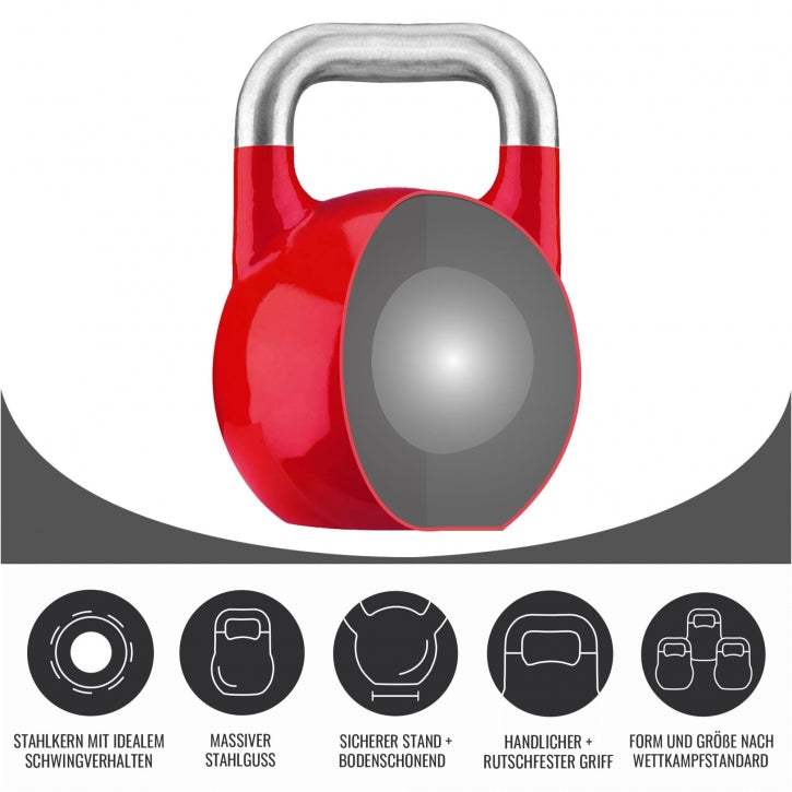 Competition kettlebell 32 kg - Rød - Nordic Strength