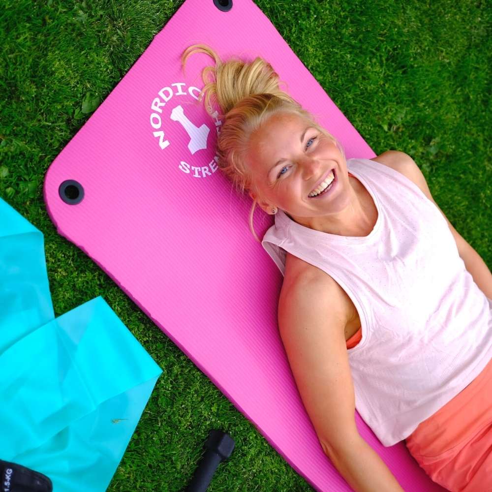Træningsmåtte - Pink og tyk - Nordic Strength