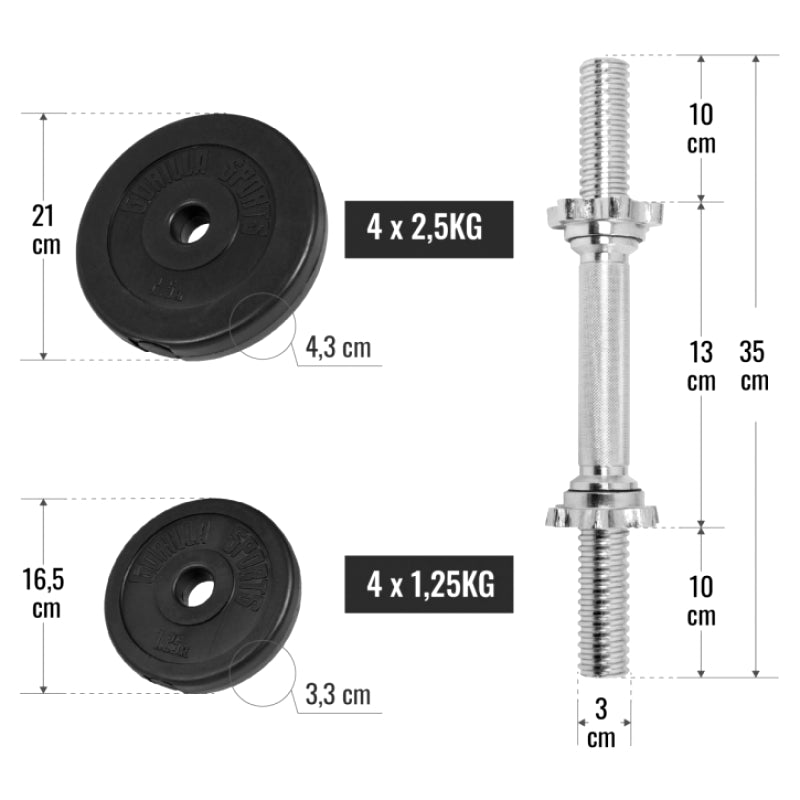 Håndvægt sæt 20 kg (30mm)