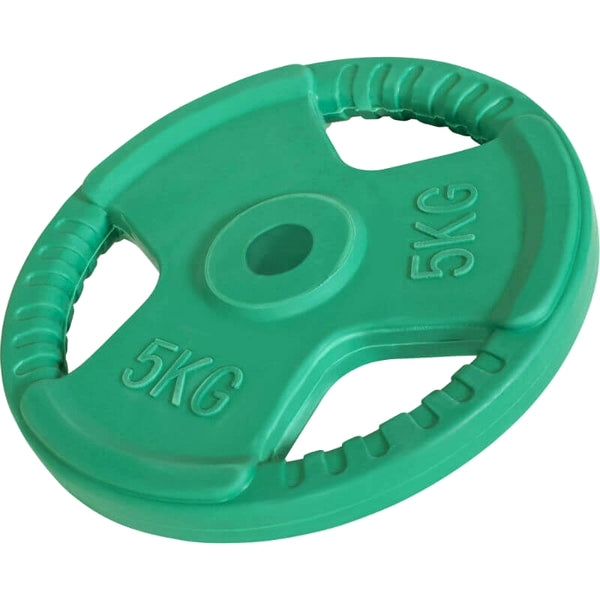Gummi vægtskive med greb 5 kg (30 mm)