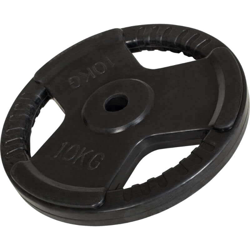 Gummi vægtskive med greb 10 kg (30 mm)