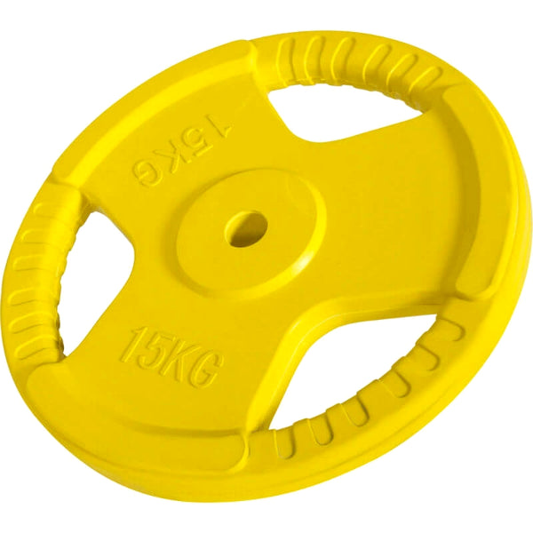 Gummi vægtskive med greb 15 kg (30 mm)
