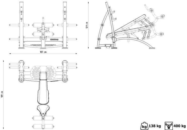 Olympisk decline træningsbænk (Skaffevare)