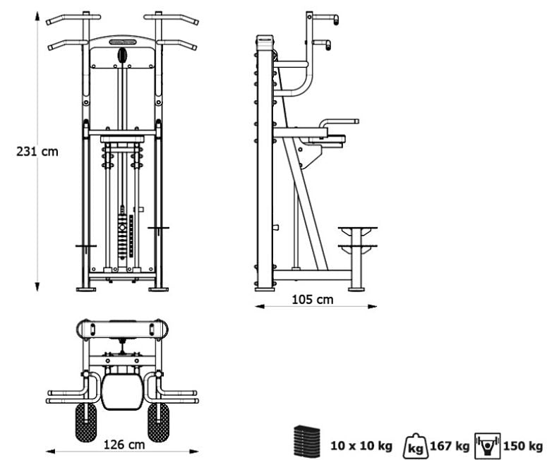 Assisteret Pull up / Dip station (Skaffevare)