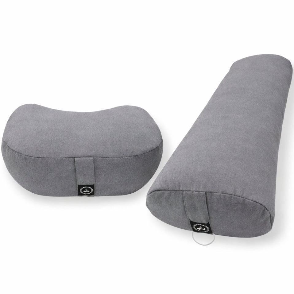 Yogapølle & Meditationspude i grå (Pakketilbud)