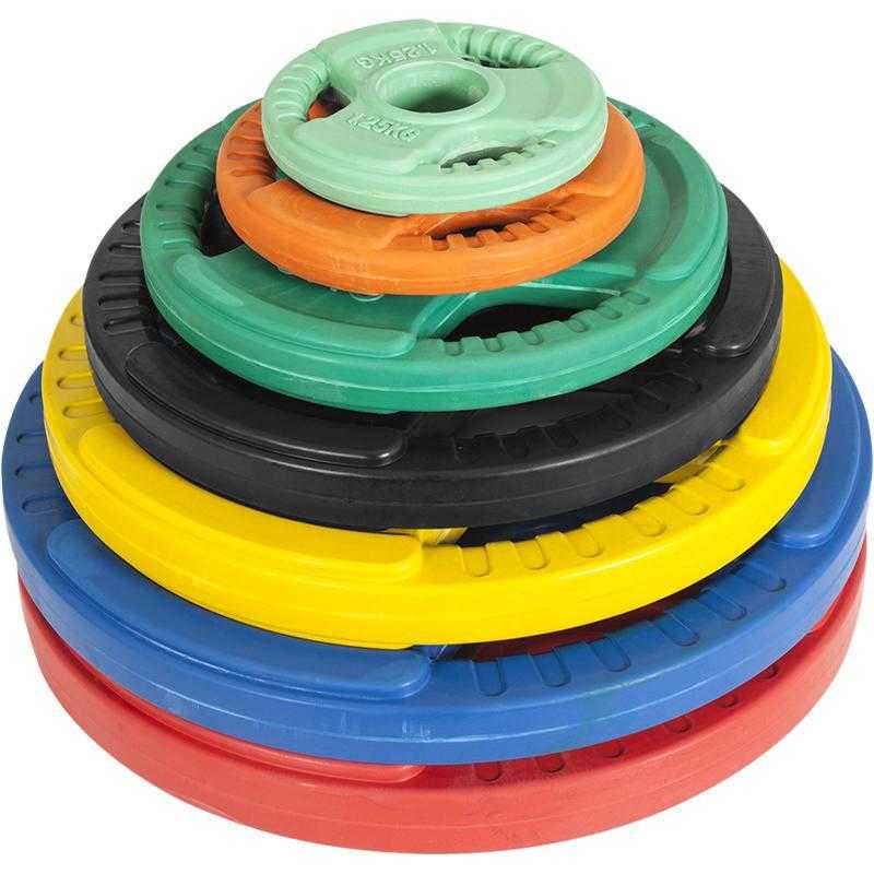 Vægtskive 50 mm gummi med greb 2,5 kg