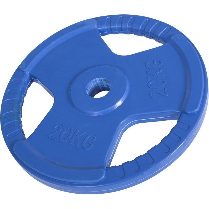 Vægtskive 50 mm gummi med greb 20 kg