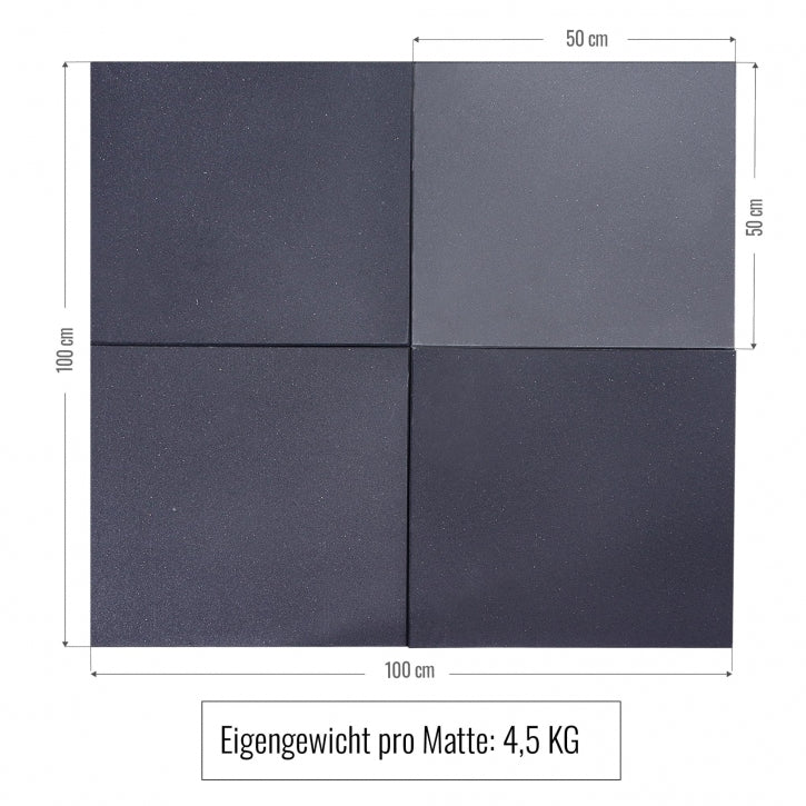 Fitness gulv 50 x 50 x 2 cm sæt med 4 stk
