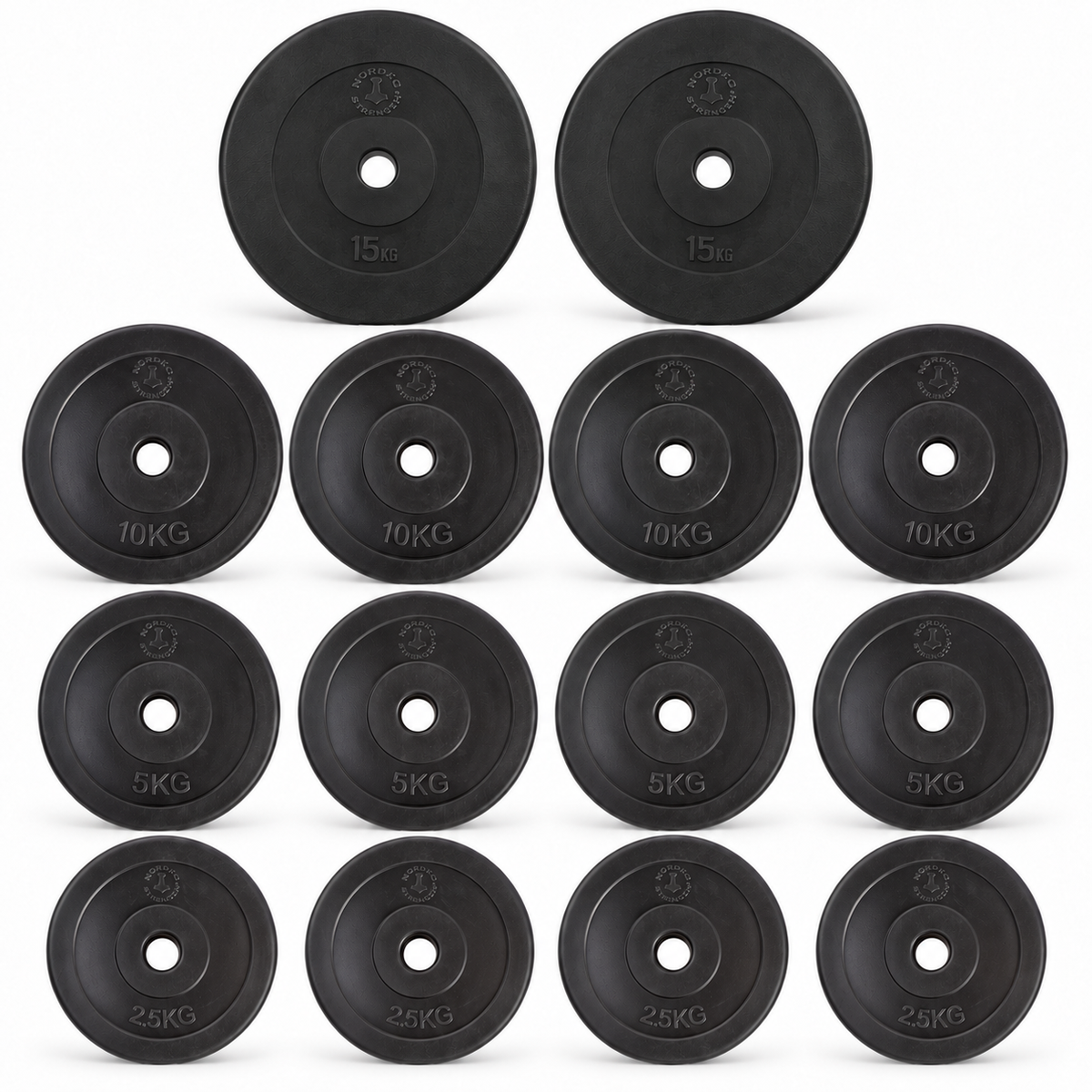 100 kg vægtskivepakke i hård plast | 30 mm