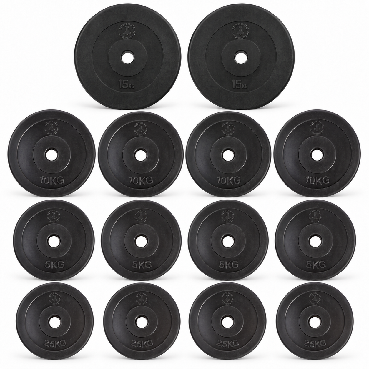100 kg vægtskivepakke i hård plast | 30 mm