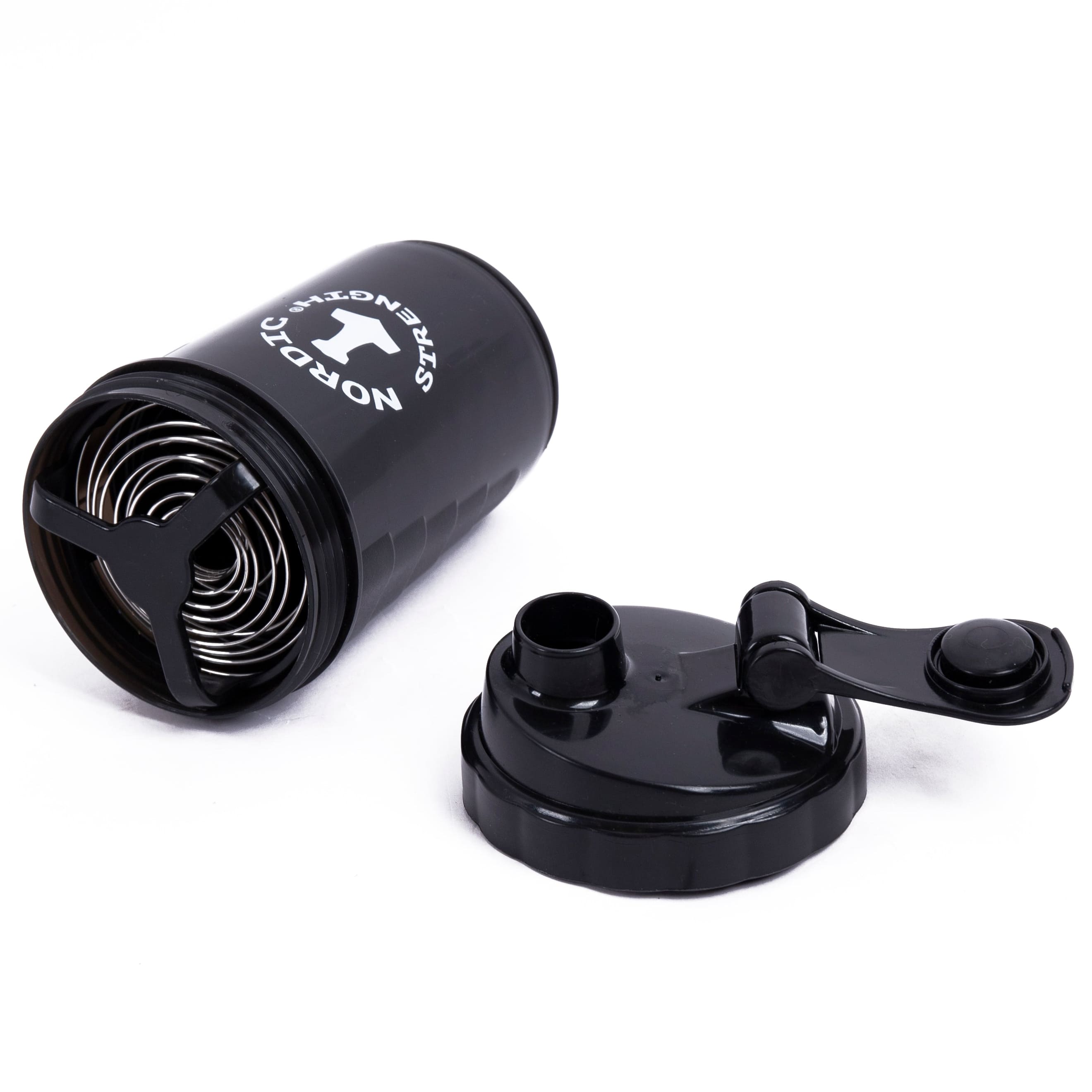 Shaker til proteinpulver (Nordic strength) - Sort 500 ml.