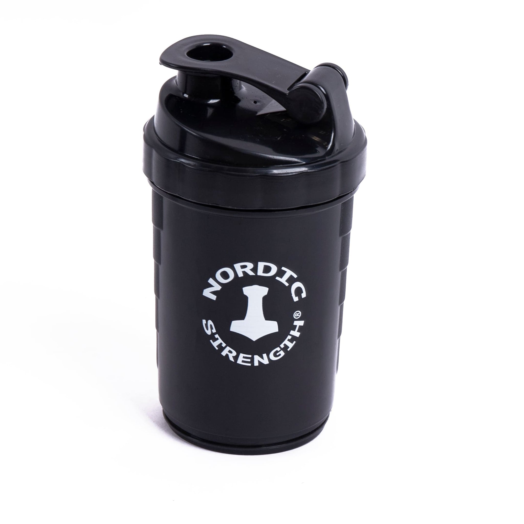 Shaker til proteinpulver (Nordic strength) - Sort 600 ml.