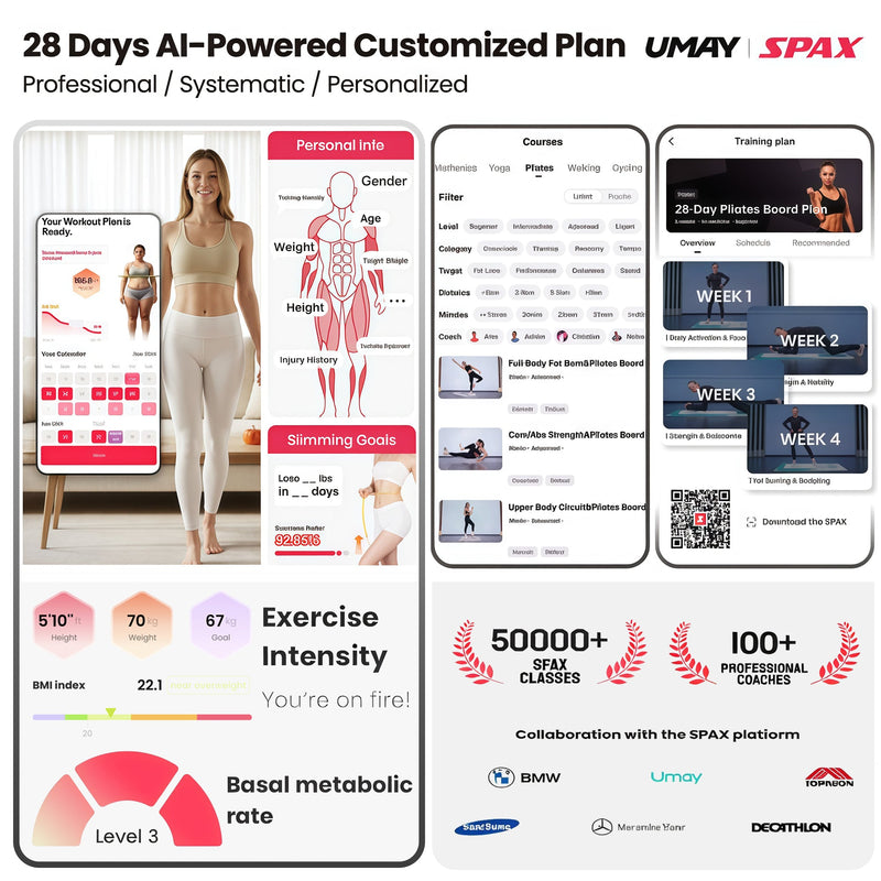 5-i-1 Bærbart pilates board reformer sæt - Lysegrønt