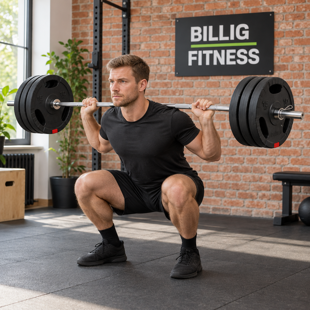 Vægtstangssæt med 70 kg vægtskiver – 170 cm, 30 mm