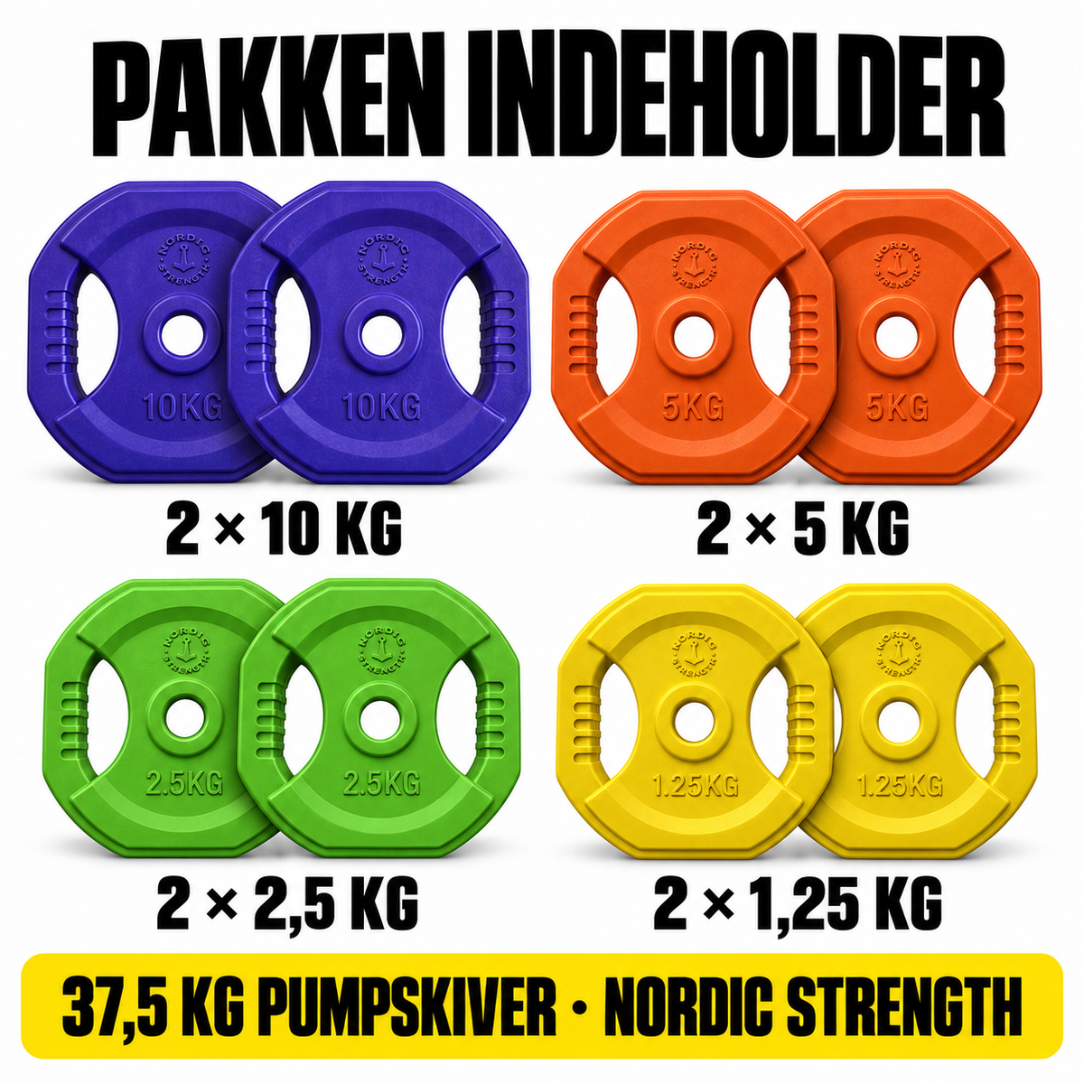 Pump-skivesæt 37,5 kg | Nordic Strength