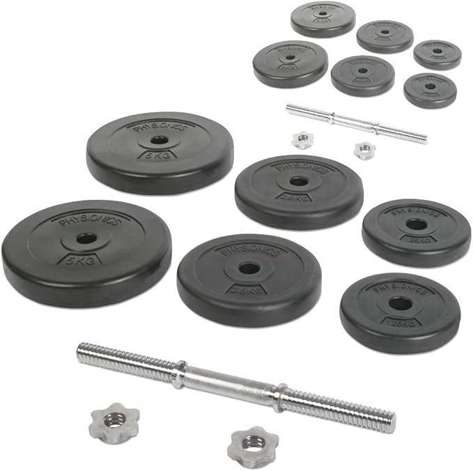 Justerbar håndvægtsæt (2 x 20 kg) - 25 mm