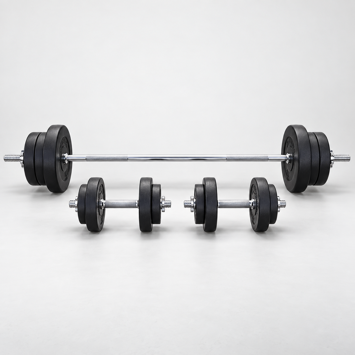 Vægtstangssæt, 70 kg til hjemmetræning