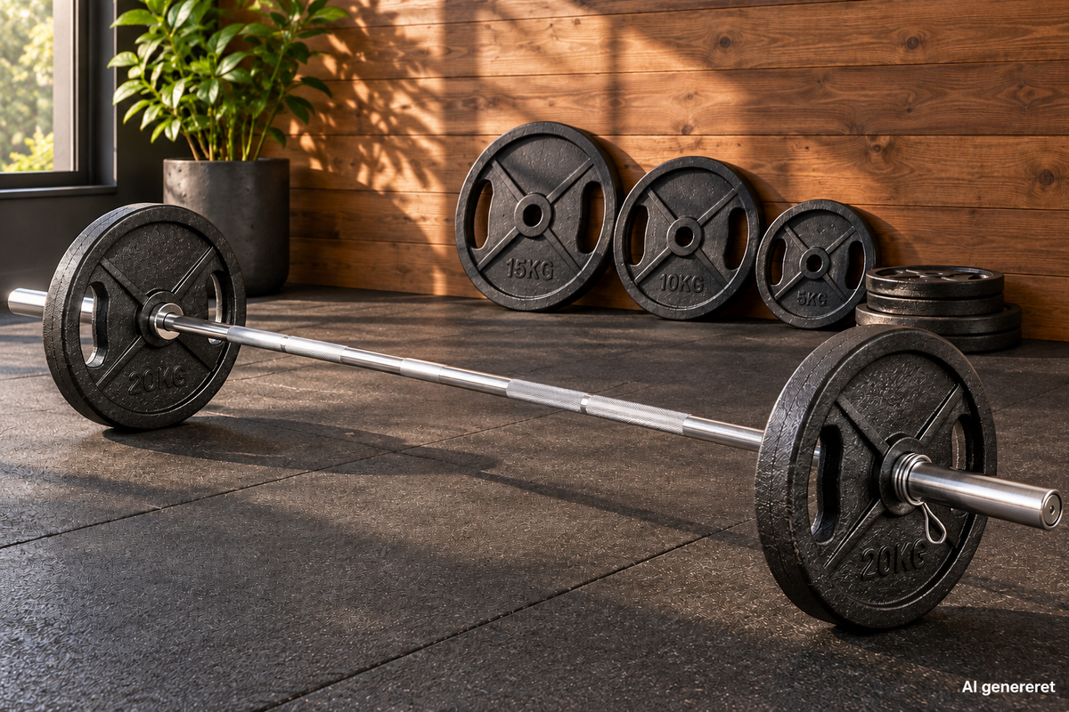 100 kg vægtskiver i jern med OL-vægtstang – 50 mm